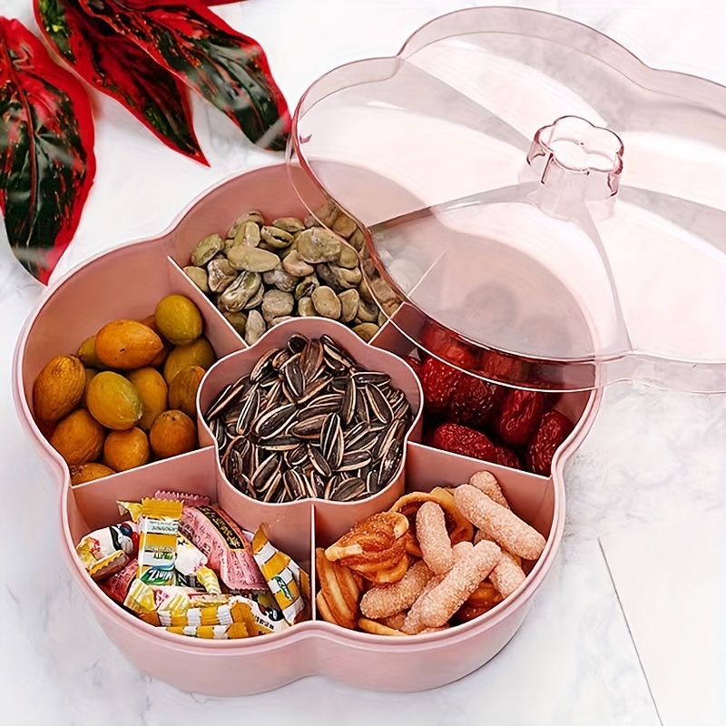 Golden Offer 1pc Candy Servers, Snack Storage Box, Dried Fruit Tray, 6  Plastic Compartment Box Clear Organizer - For Candy, Fruits, Nuts, Snacks  Parties Entertaini, snack storage organizer 