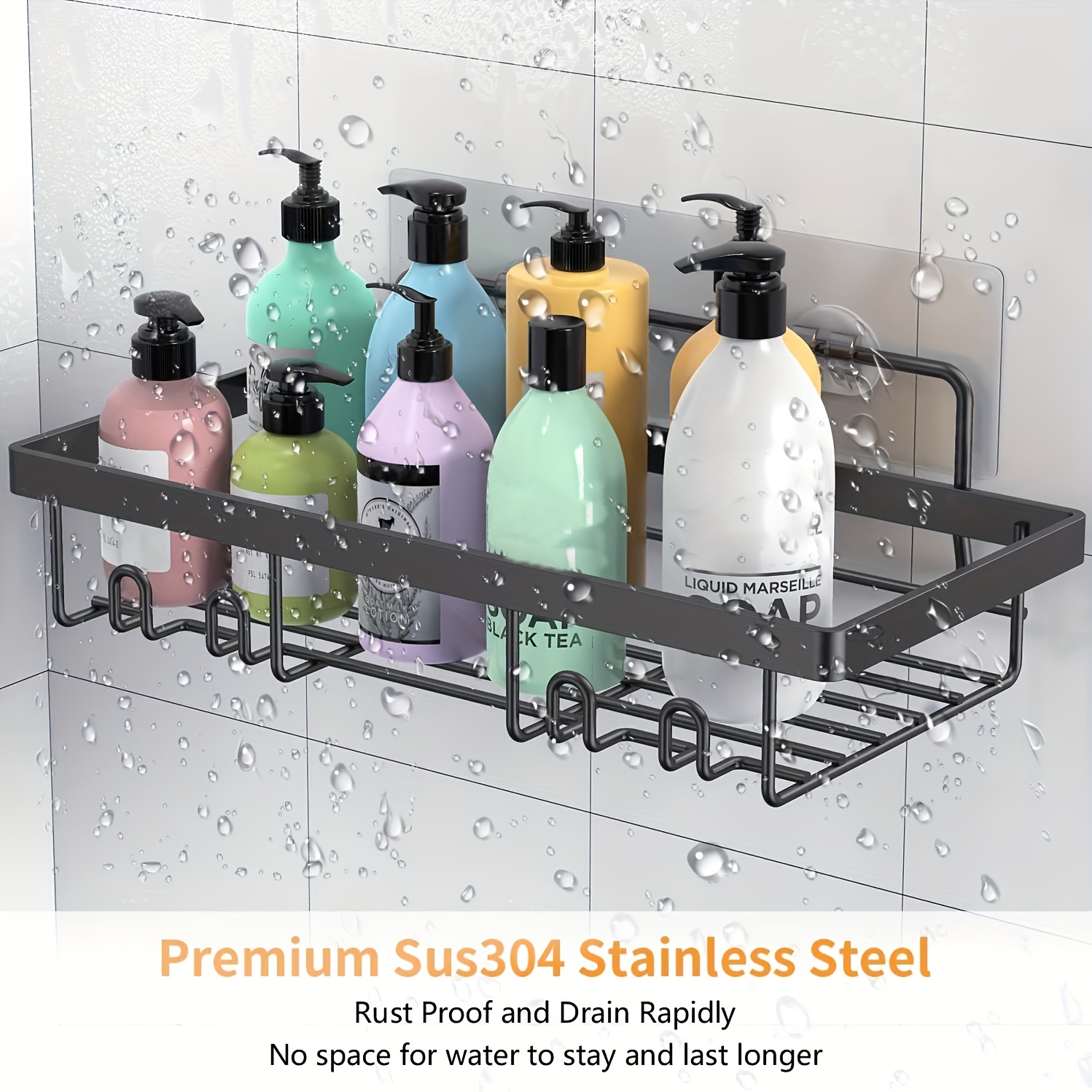Shower Caddy, Bathroom Organizer Adhesive Shower Shelf [3-Pack], Rustproof  Shower Shelves, No Drilling Required, Shower Organizer Perfect For Holding  Shampoo, Soap And More