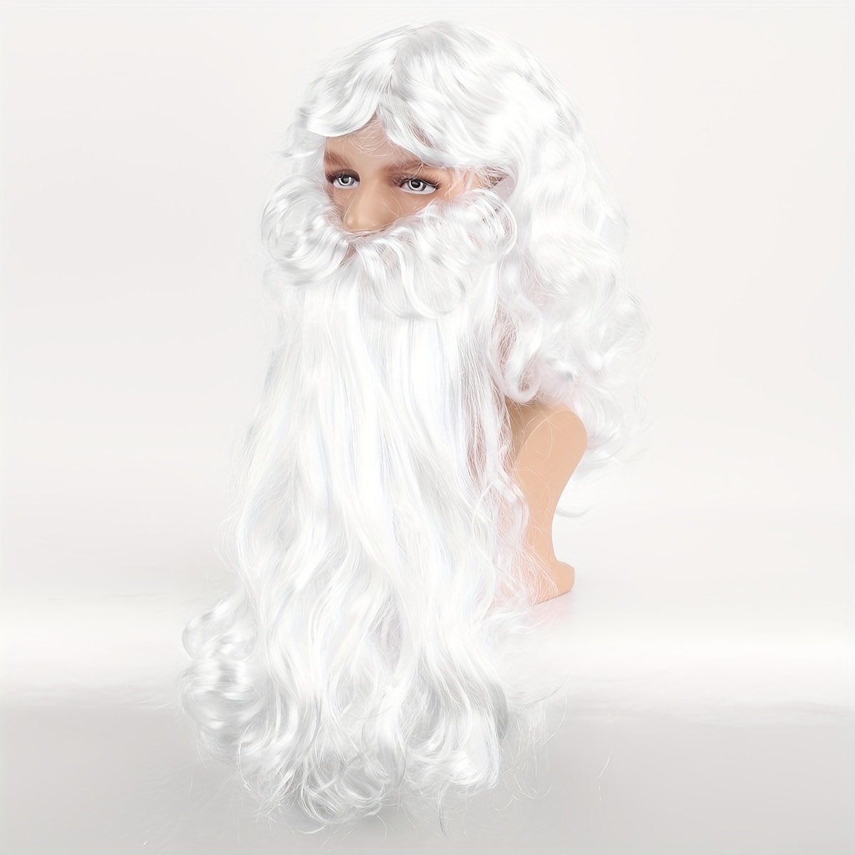 Barbe de Saint-Nicolas avec perruque et moustache 