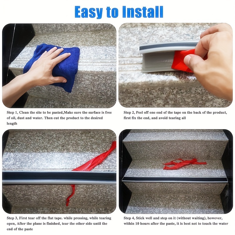 Stair Nosing, Vinyl Stair Edge Protector, Easy to Install, 3.3Ft