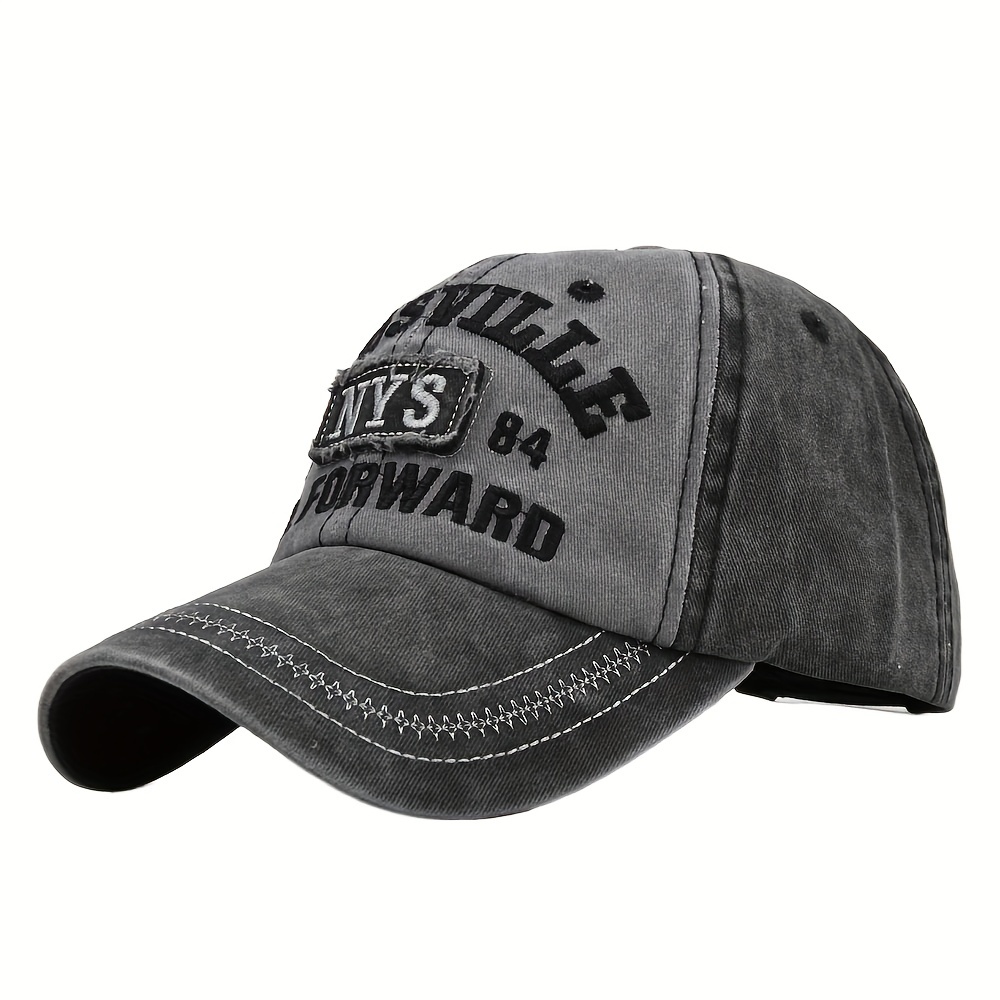 NYS Embroidery Baseball Cap Washed Distressed Sunscreen Sports Hat