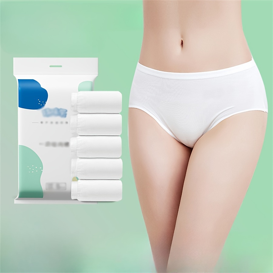 5pcs Women Disposable Underwear Sterile Wash-free Travel Panties