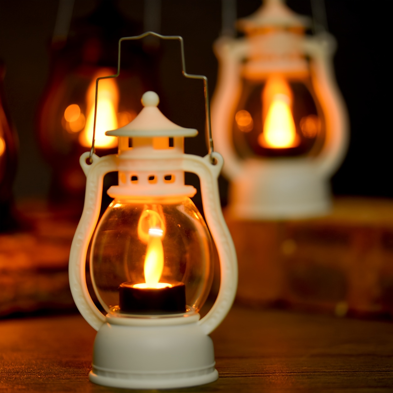 Flame Retro Lanterns Led Battery Powered Camping Lamp - Temu