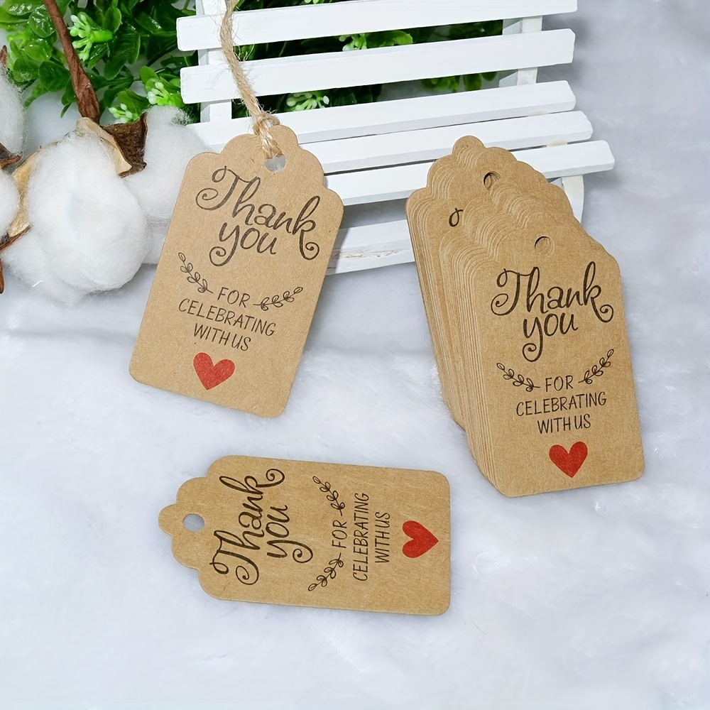 Kraft Paper Thank You Card Party Gift Card Packaging Box Hanging Card  Decoration Baking Label Packaging Hanging Tag Thank You To Celebrate With  Us