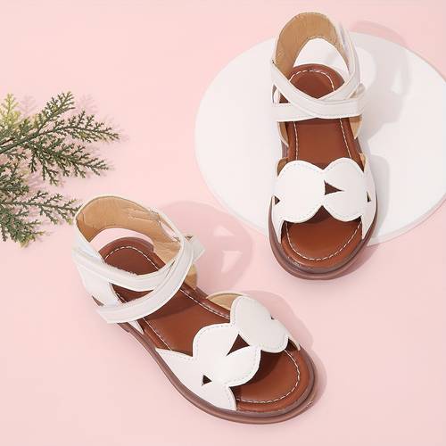 trendy cute solid color open toe sandals for girls breathable lightweight non slip sandals for summer