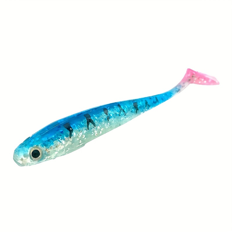 4pcs 3.1in T Tail Fishing Lures Soft Bionic Wobbler Floating Bait 0.16oz 4.5g