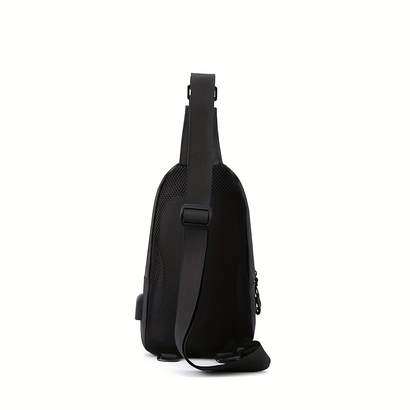 Casual Messenger Bag Men's Large Capacity USB Charging Chest Bag