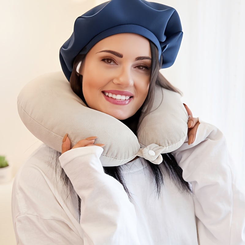  Almohada de cuello para viajes, proporciona apoyo a la cabeza,  el cuello y la barbilla en cualquier posición de sueño en vuelos de  automóvil y hogar, cómoda almohada de viaje en