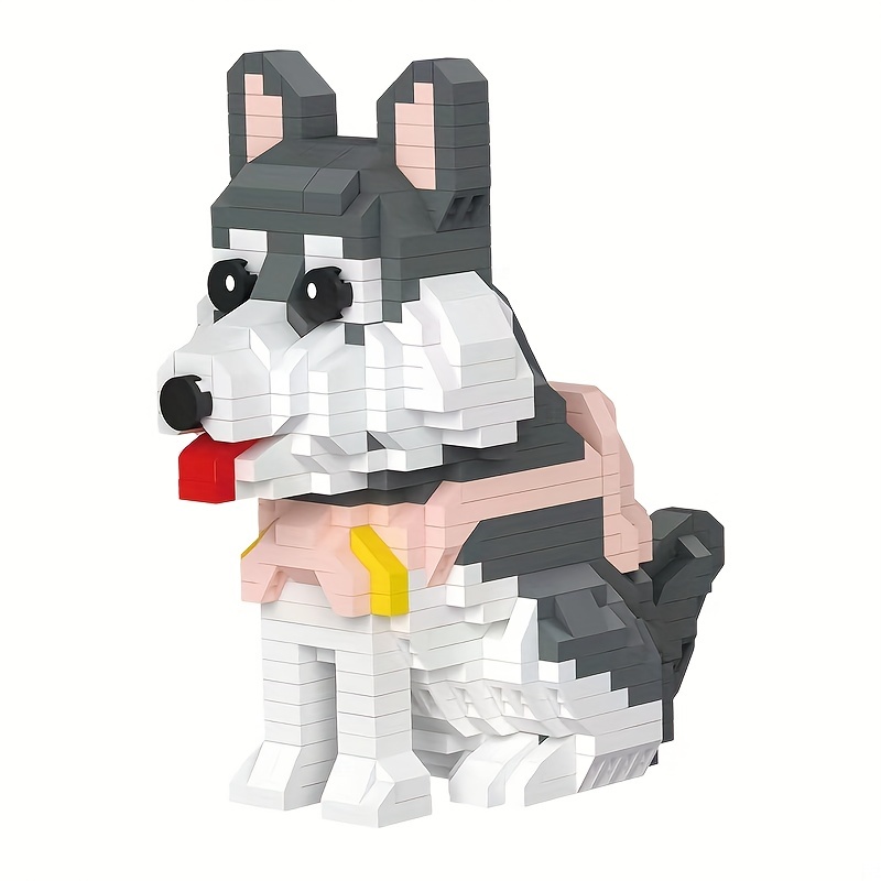 Micro Dog Building Blocks Animal Bricks Toys Siberian Husky - Temu France