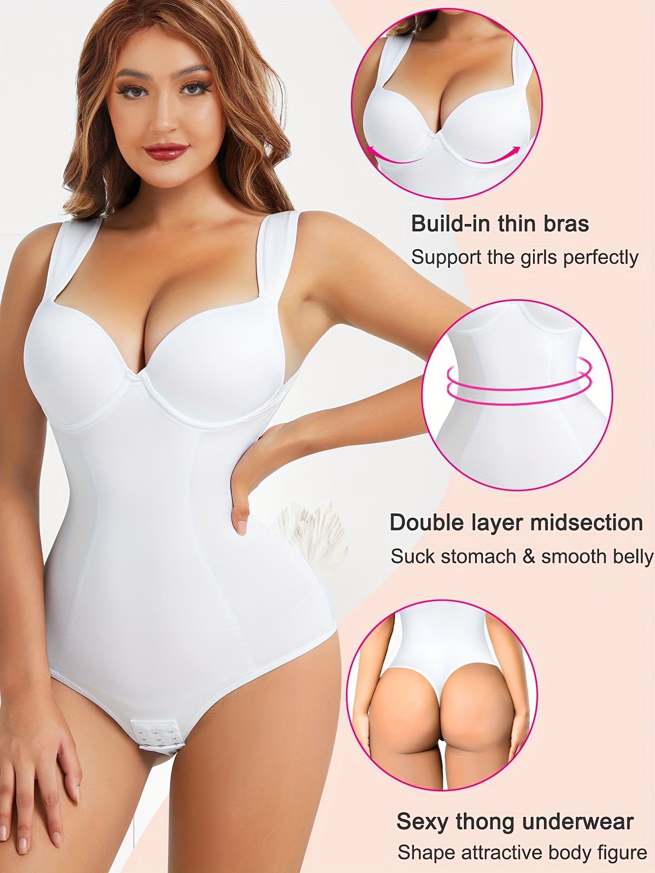 Women's 3 Piece Bodysuits Sleeveless Shapewear Tank Tops Tummy Control V  Neck Thong Body Shaper, Shapewear Bodysuits : : Clothing, Shoes &  Accessories