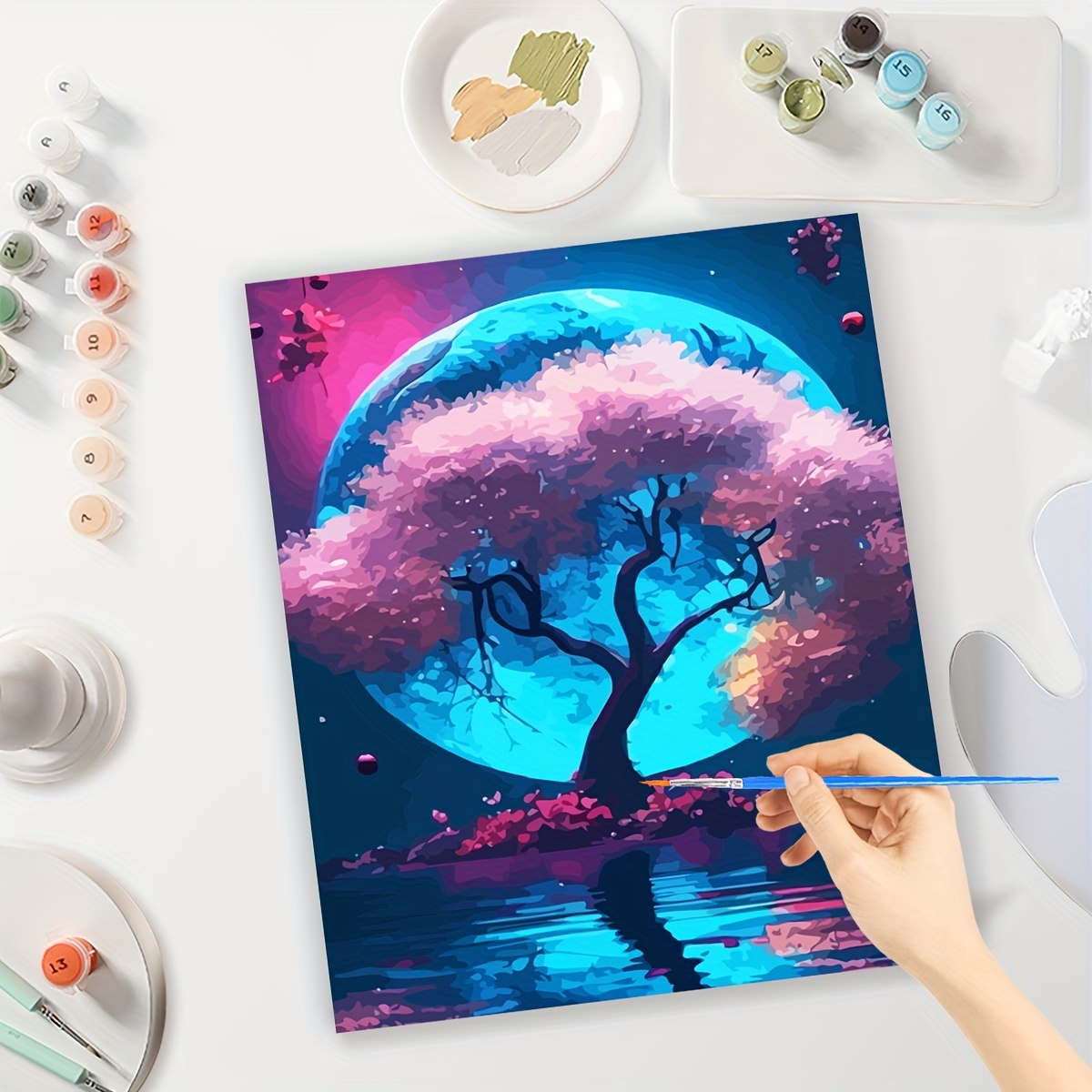 Landscape Paint By Numbers For Adults Beginners Diy Moon - Temu