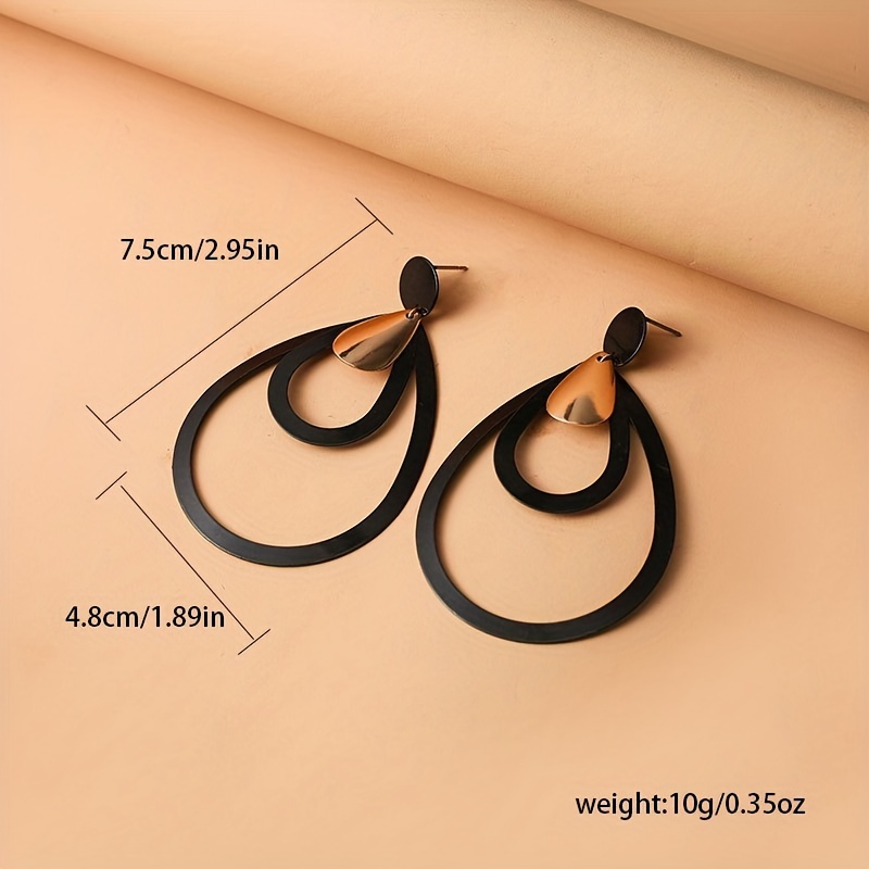 2pcs Men's Contrasting Stud Earrings