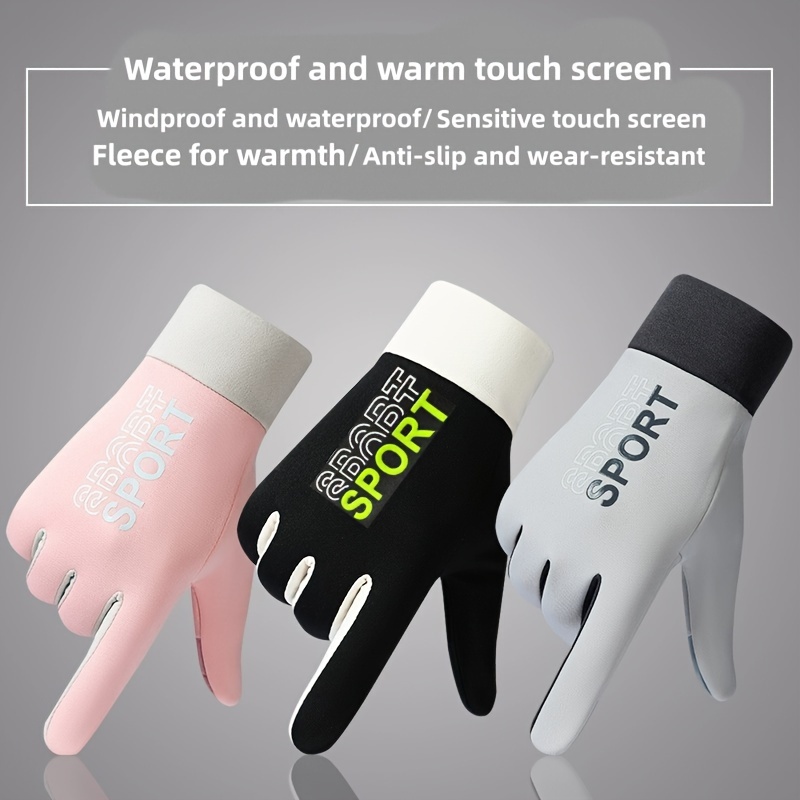 1pair Fashion Winter Gloves Mens Touchscreen Non Slip Waterproof