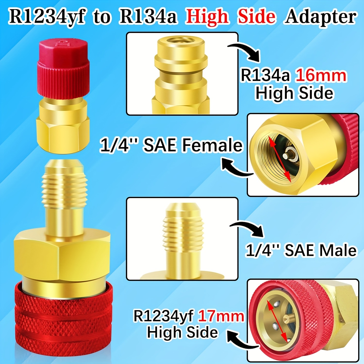 R1234yf Quick Couplers Adapters Kit R1234yf R134a Conversion - Temu  Philippines