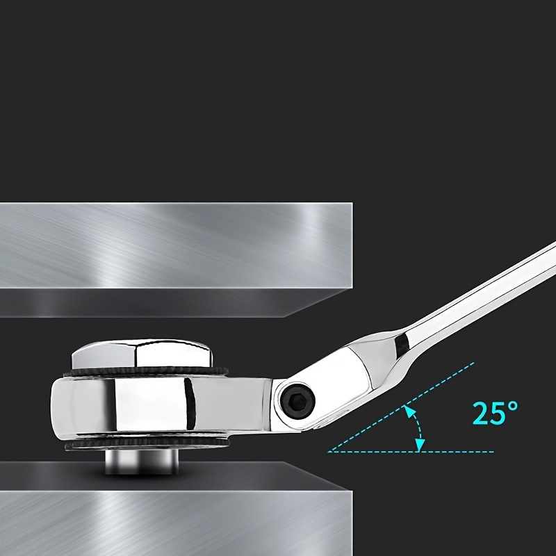 Hitefu Ratschenringschlüssel 18 Mm Mit Flexkopf – 72 Zähne, Chrom-Vanadium-Stahl, Länge 233 Mm