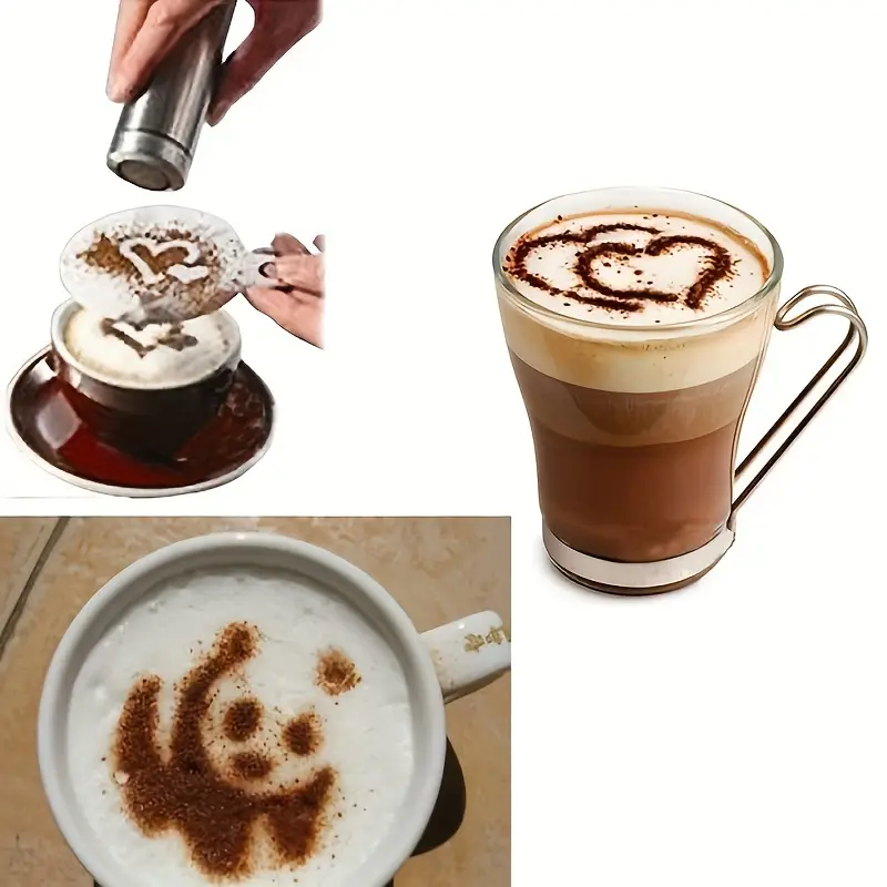 Plastic Coffee Stencils Latte Cappuccino Arts Coffee Garland - Temu