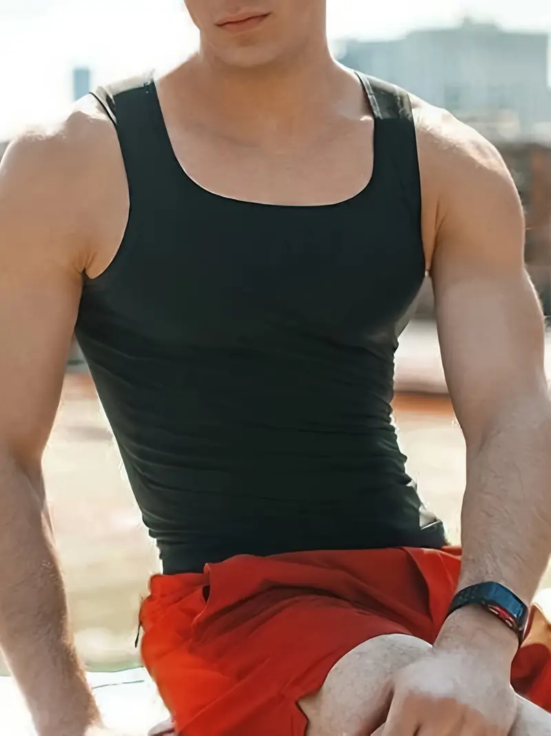  BODYSUNER Sauna Vest Sweat Workout Tank Top Waist Trainer for  Men Compression Workout Enhancing Vest Blue,S/M : Sports & Outdoors