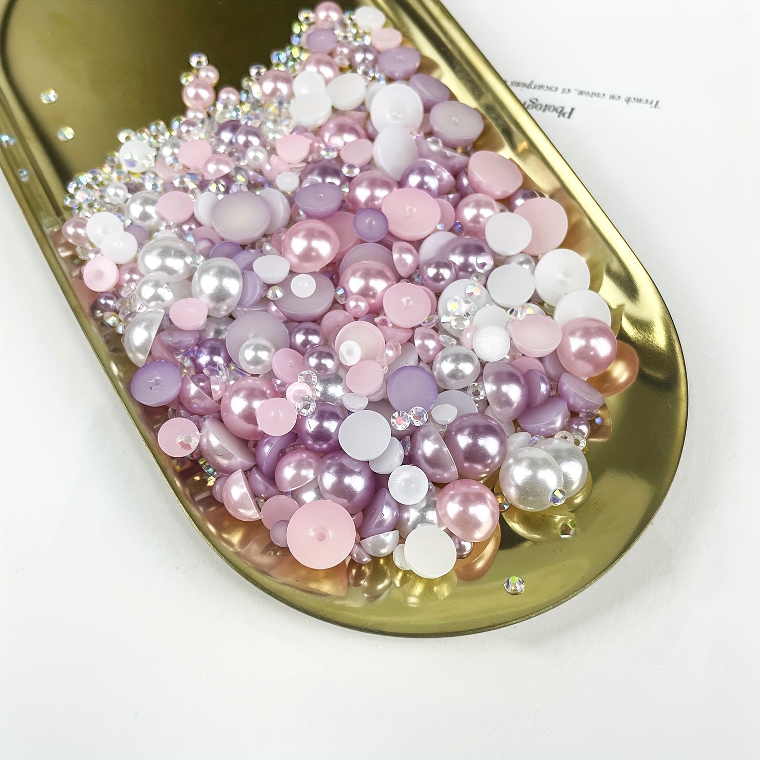 Salty Sunset Pearl Mix, Flatback Pearls and Rhinestone Mix, Sizes Range  3MM-6MM, Flatback Jelly Resin, Faux Pearls Mix, Mixed Sizes