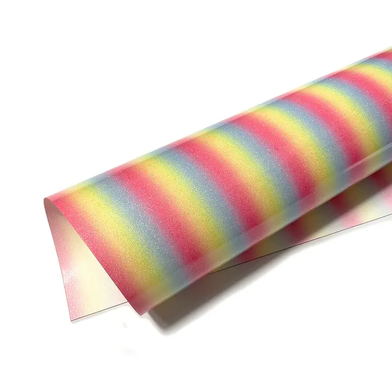 Glitter Heat Transfer Vinyl Color Rainbow Iron On Vinyl Htv - Temu
