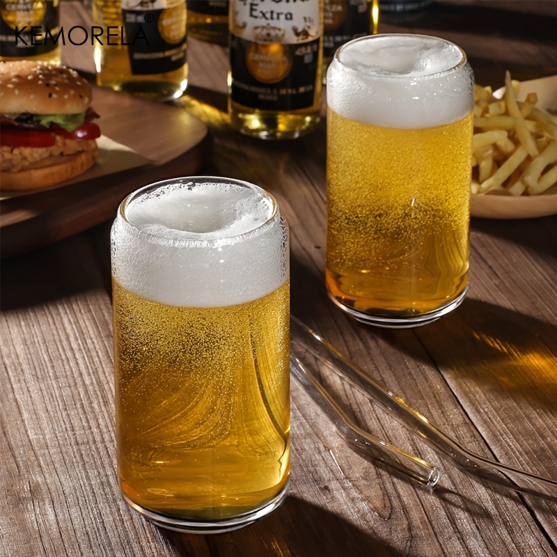 Glass Cup Clear Glass Beer Cup Tumbler Pint Cup Can Shape Milk Juice Ice  Coffee Cup Beer Glasses for Soda Soft Drink Drinkware