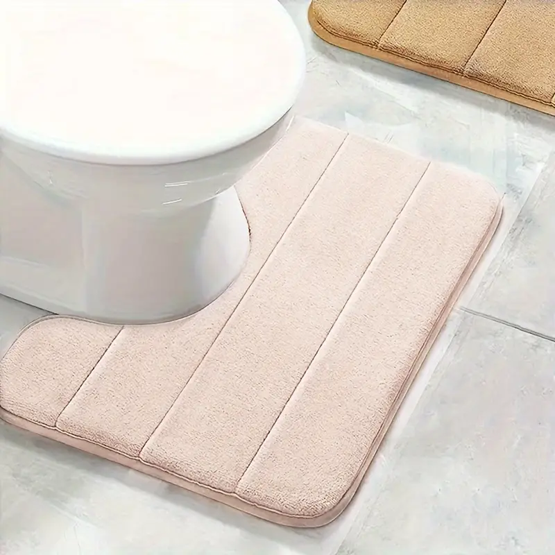 Thick Memory Foam Toilet Bath Mat, U-shaped Soft And Comfortable