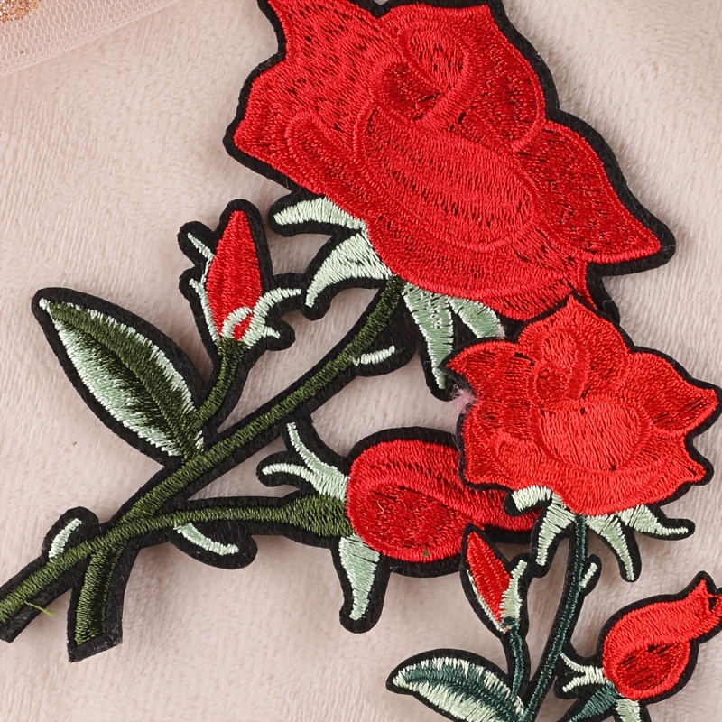 Beautiful Rose Embroidery Patches For Diy Clothing And - Temu