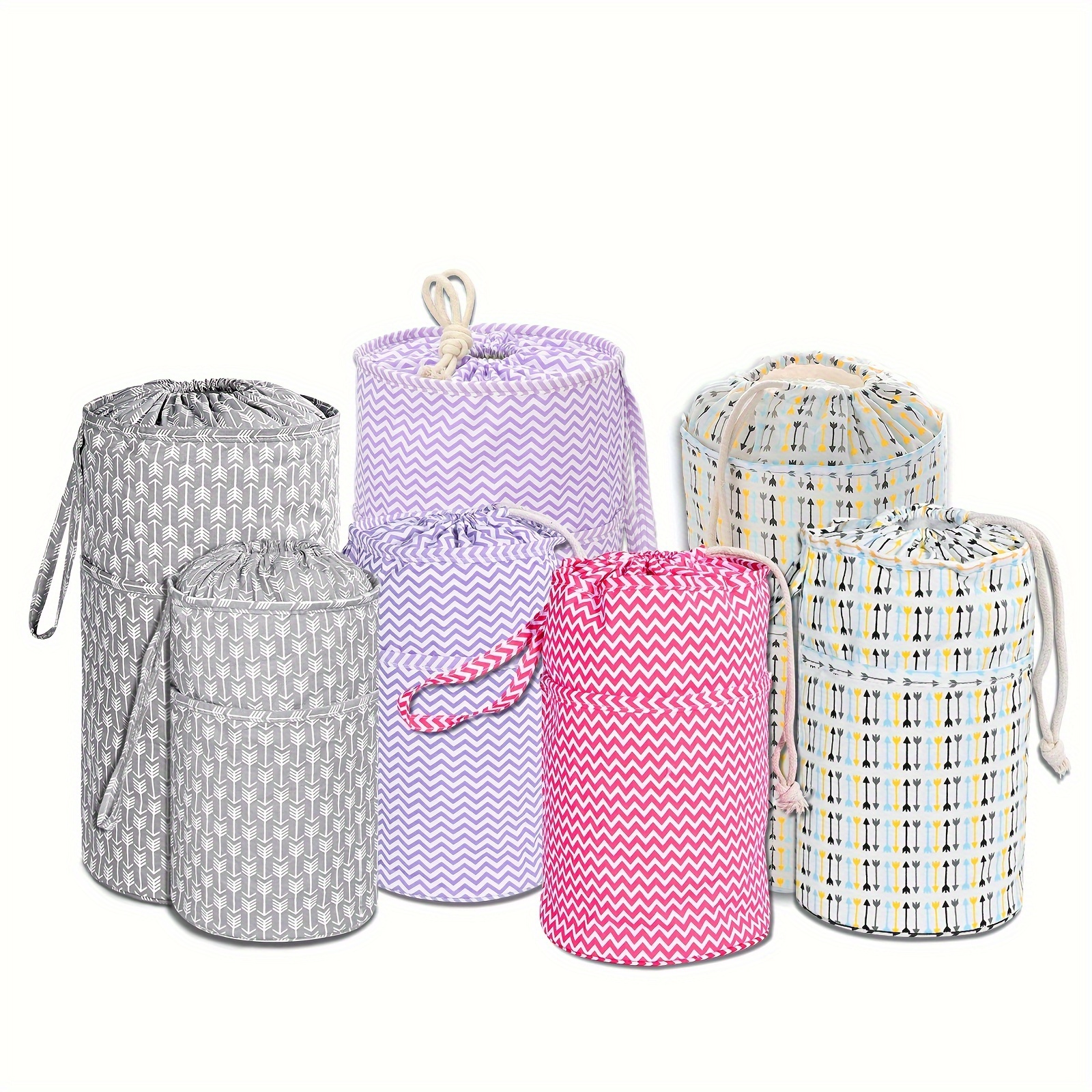 1pc Short Perforated Wool Bucket, Small Yarn Storage Bag, Round