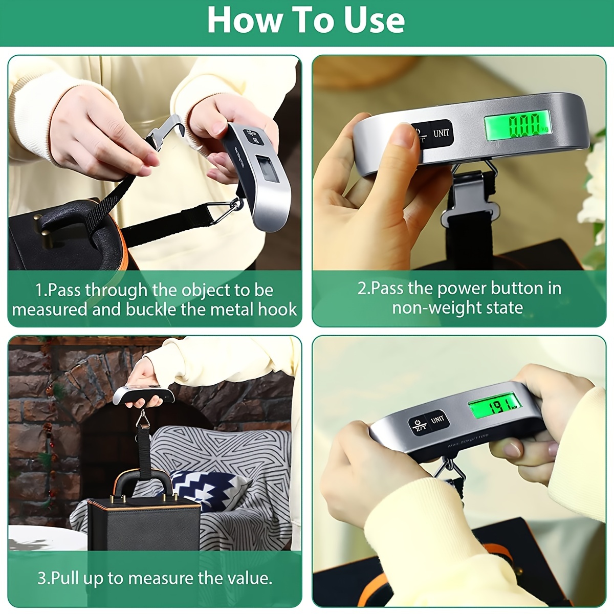 Portable Luggage Scale, LCD Digital Luggage Scale, Use for Weighing  Luggage, Vegetables, Etc