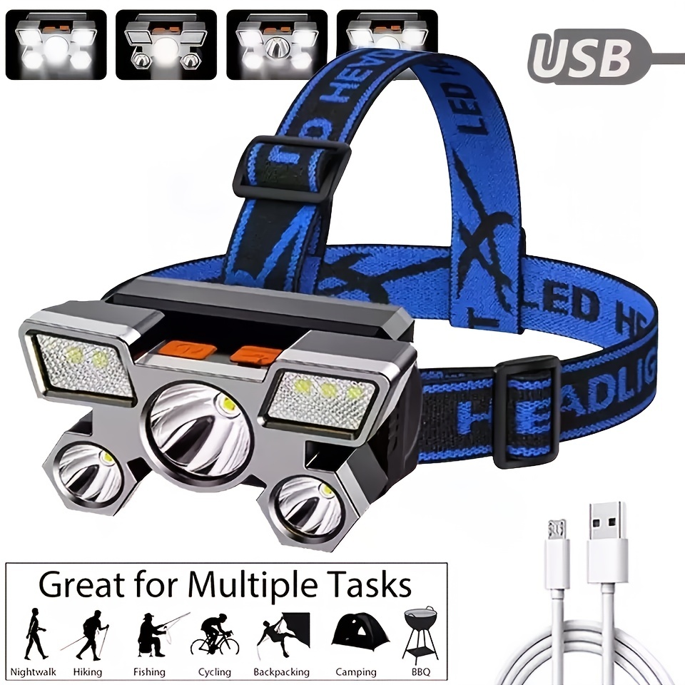 Linternas Recargables LED Grande XPH50 y Pequeña USB Potente