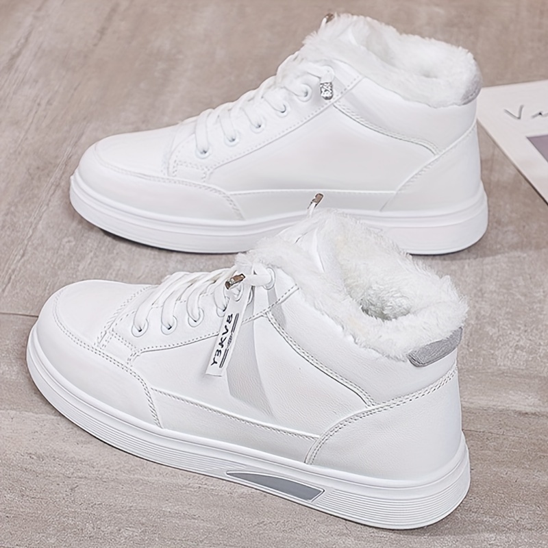 Sneakers Womens Fleece Lined Slip On Shoes Women's Fur Lined