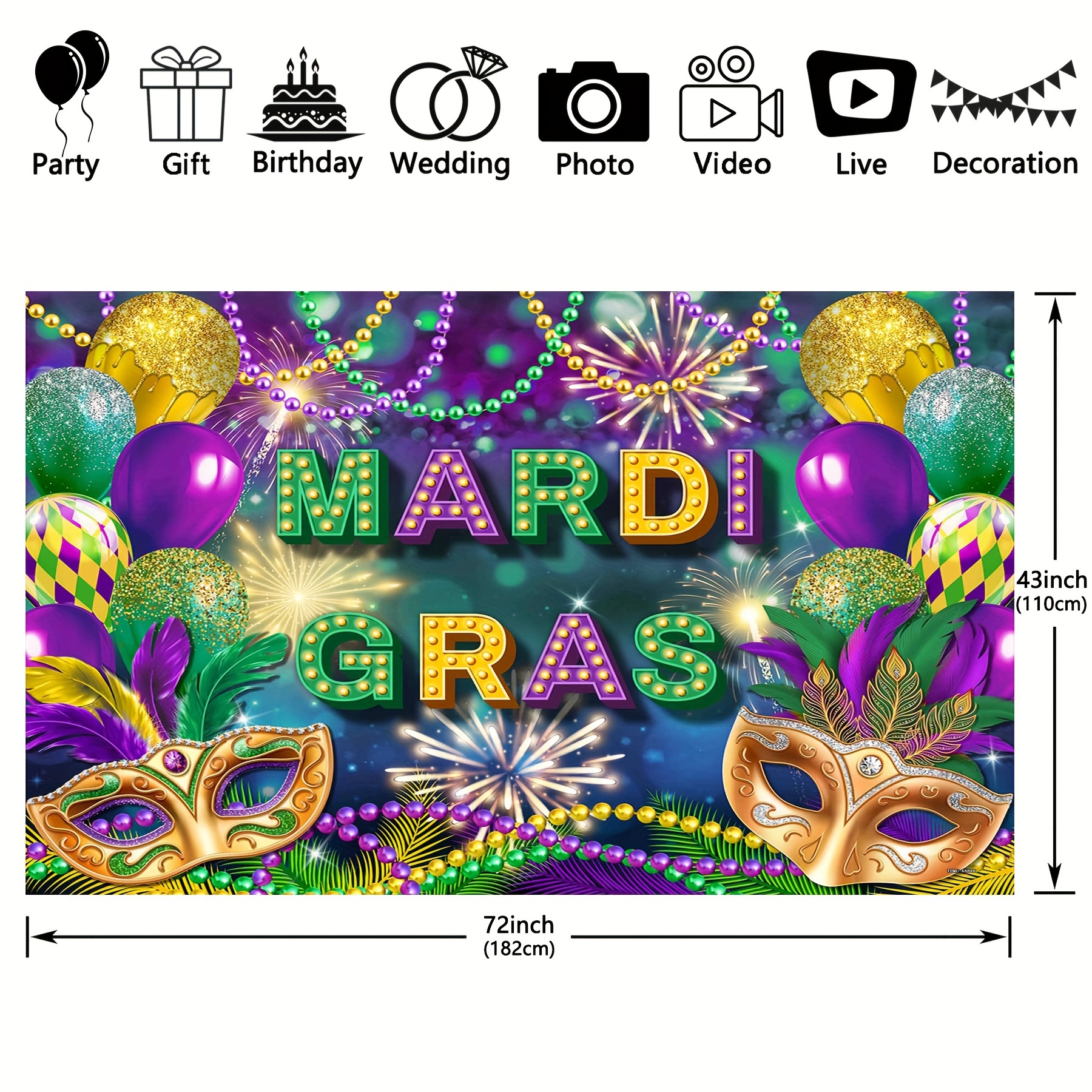 Mardi Gras Party Decorations Photo Backdrop