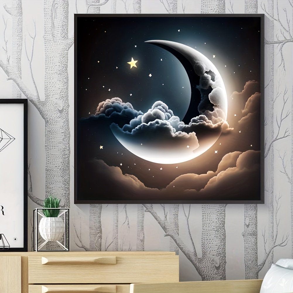 Moon Abstract Art 5d Diy Diamond Painting Embroidery Psychedelic Colorful  Cross Stitch Diamond Puzzle Amazing Artworks Home Decor Gift - Temu