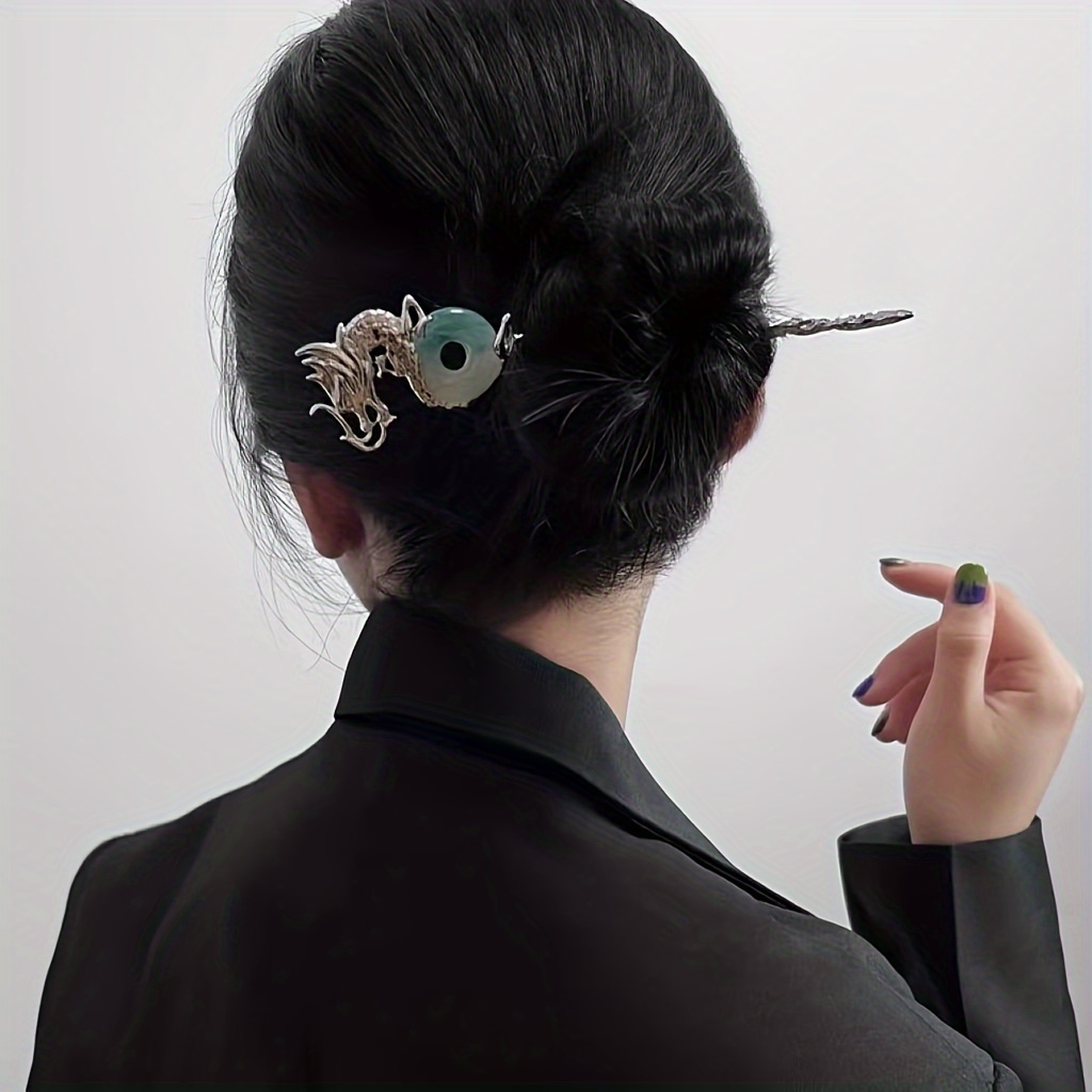 

1pc Vintage Dragon Head Decorative Hair Pin Hair Bun Decoration Cheongsam Accessories Elegant Year Of The Dragon Hair Barrettes For Women