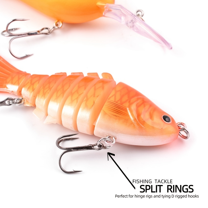 Mosiee 50/100Pc Split Rings Fishing Snap Fishing Lure Connector Fishing  Oval Split Ring