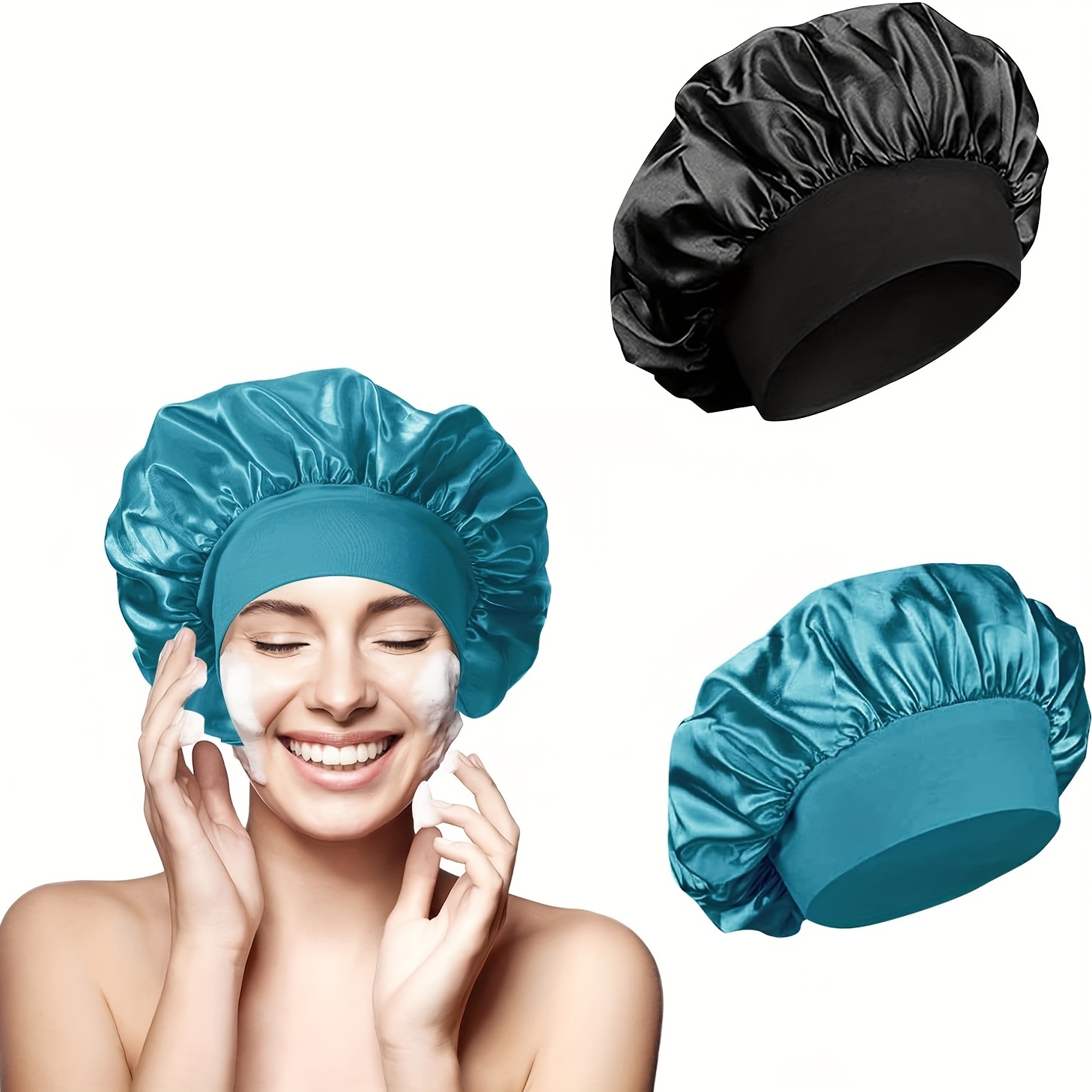 Solid Color Satin Bonnet Casual Elastic Sleeping Night - Temu Denmark