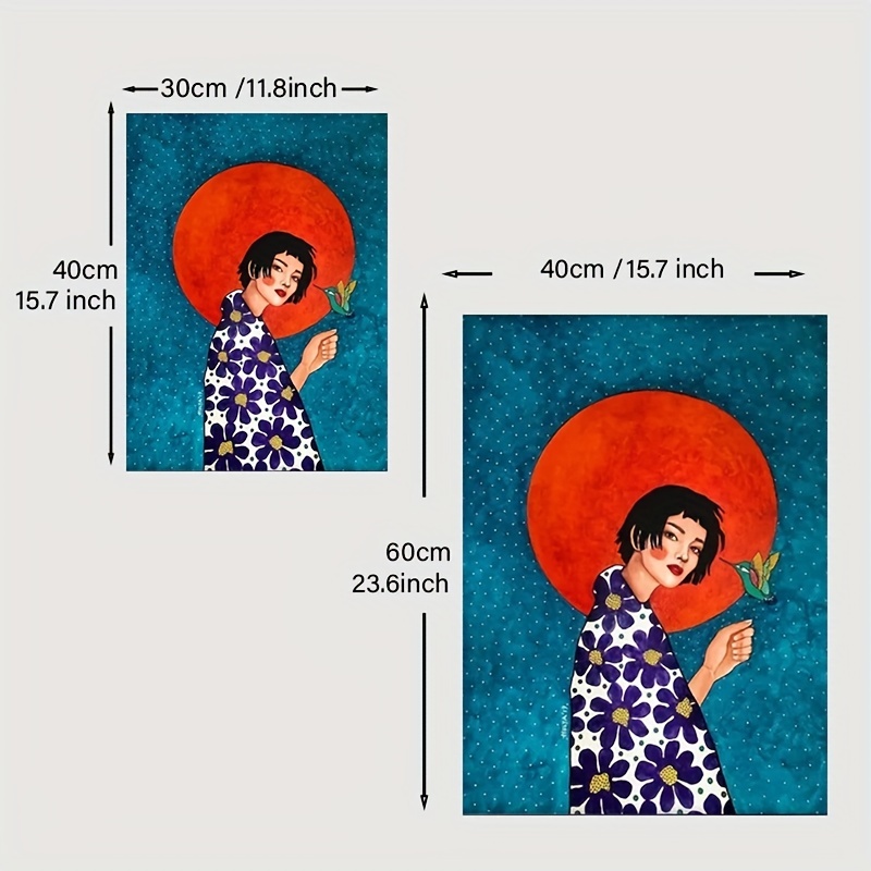 3枚のキャンバスポスター ヴィンテージアート 抽象的な女の子の髪の花の女性のキャンバス絵画 北欧ポスター 寝室 リビング - Temu Japan