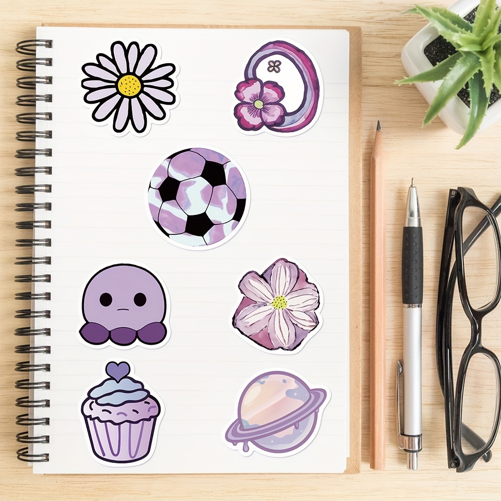  Purple Stickers for Water Bottle Purple Aesthetic Stickers for  Journaling Vinyl Stickers for Kids(50 Pcs) : Toys & Games