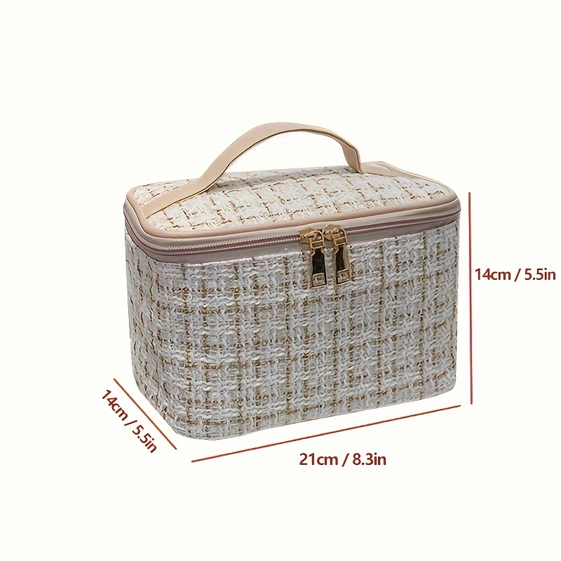 Large capacity Portable Cosmetic Bag Faux Leather Toiletry - Temu