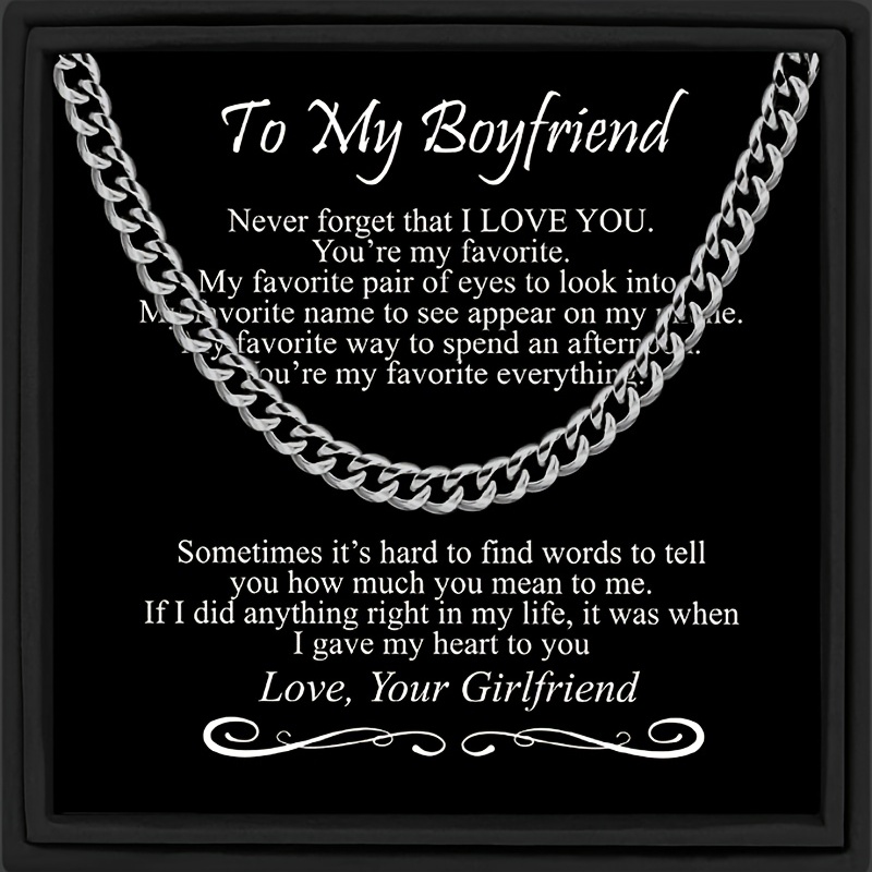 Silver Stainless Steel Cuban Chain Gift for Him