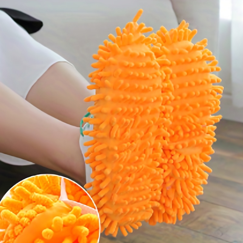 4 Pairs Washable Mop Slippers Microfiber Slippers Funny Mop Shoes Dusting  Slippers Floor Cleaning Slippers for Women Men Home Office Kitchen Floor