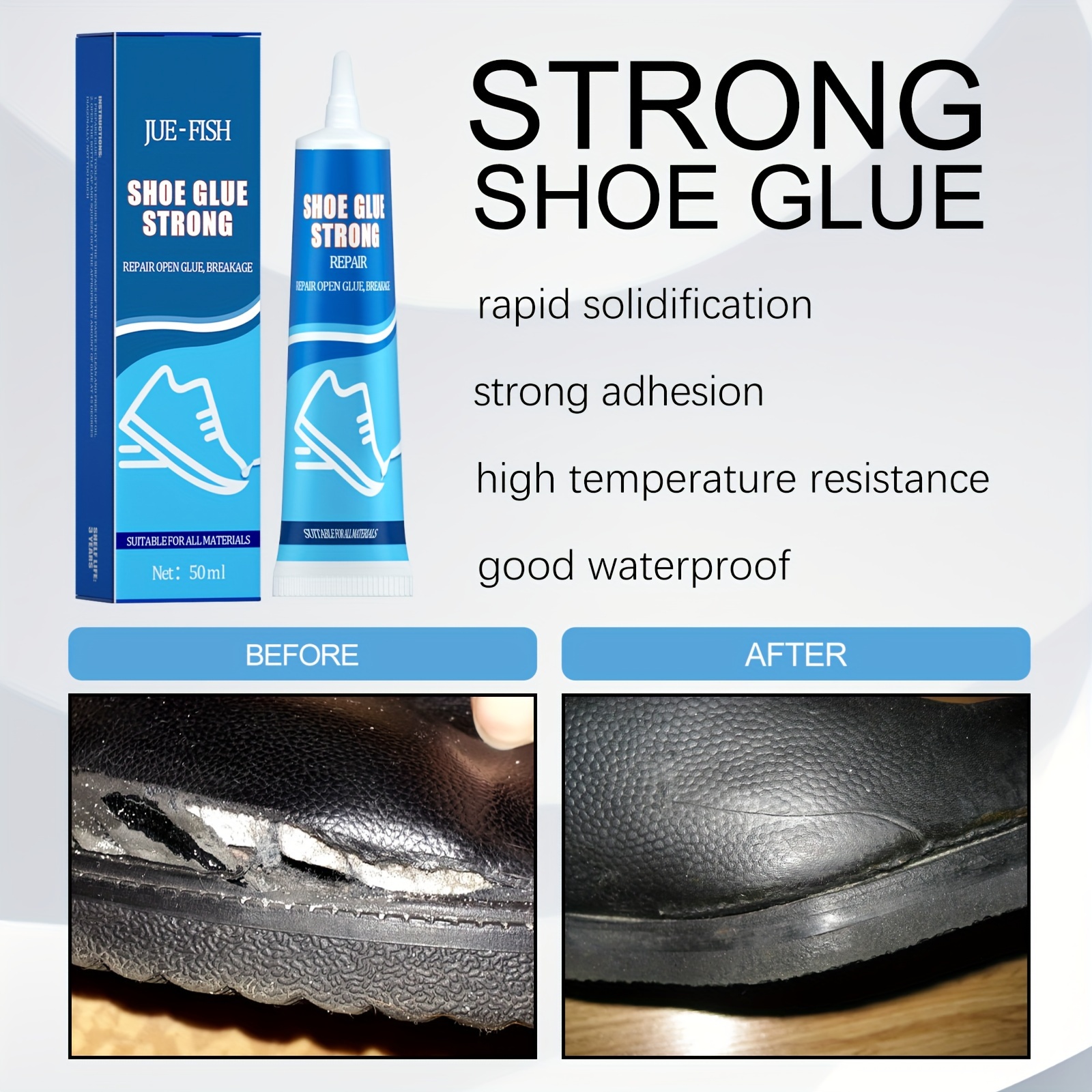 60ML Shoe Glue Sole Repair, Instant Professional Grade Shoe Repair Glue,  Slow-Drying Transparent Shoe Repair Glue Kit, Waterproof, Non-Hardening  Adhesive For Fixing Worn Shoes Or Boots, Clear