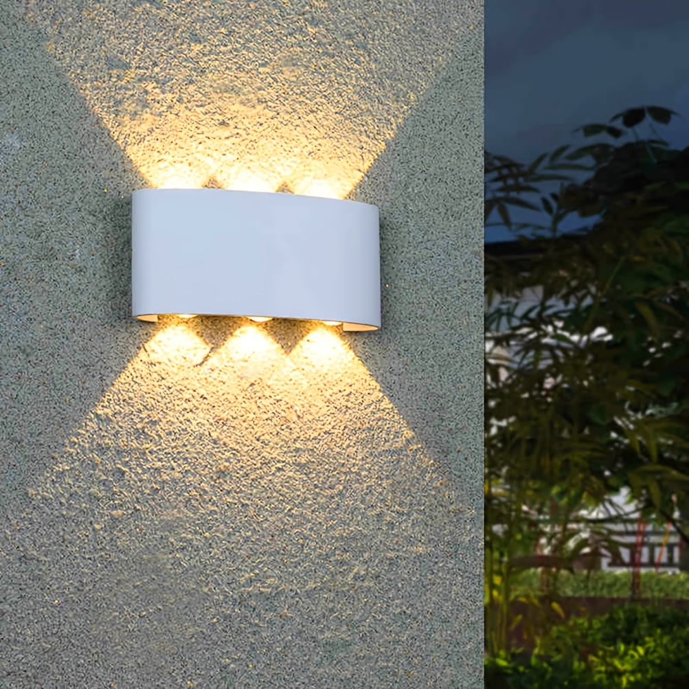  Lámpara de pared LED regulable para jardín al aire libre con  control remoto, aplique de pared negro, tira larga, lámpara de pared  exterior e interior, aluminio, IP65, impermeable, exterior, patio, pasillo