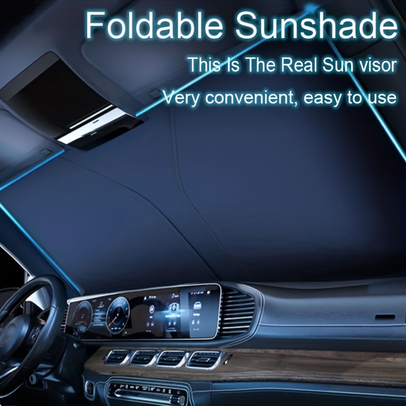 Car Front Windshield Visor Car Parasol Car Sun Block Folding - Temu