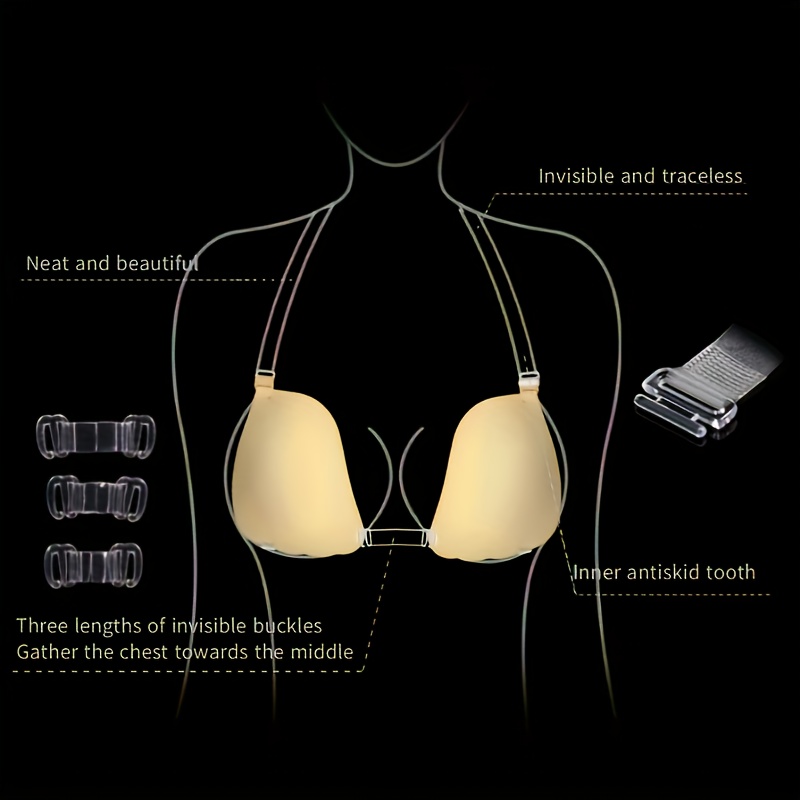 Invisible Silicone Adhesive Bra Strapless Push Breast Lift - Temu