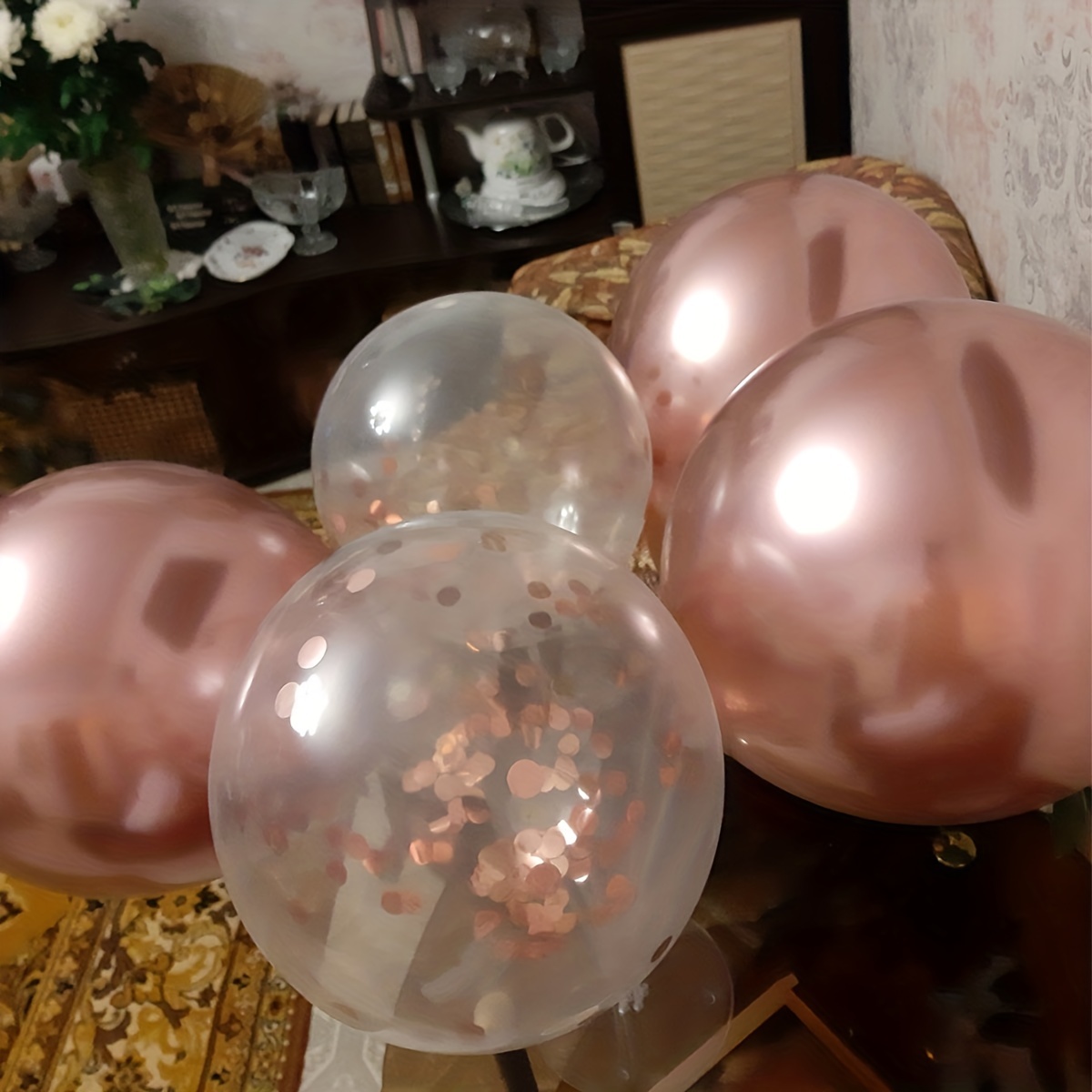 25 Pièces Ballons Mixtes Dorés Roses Décorations De Fête Du - Temu