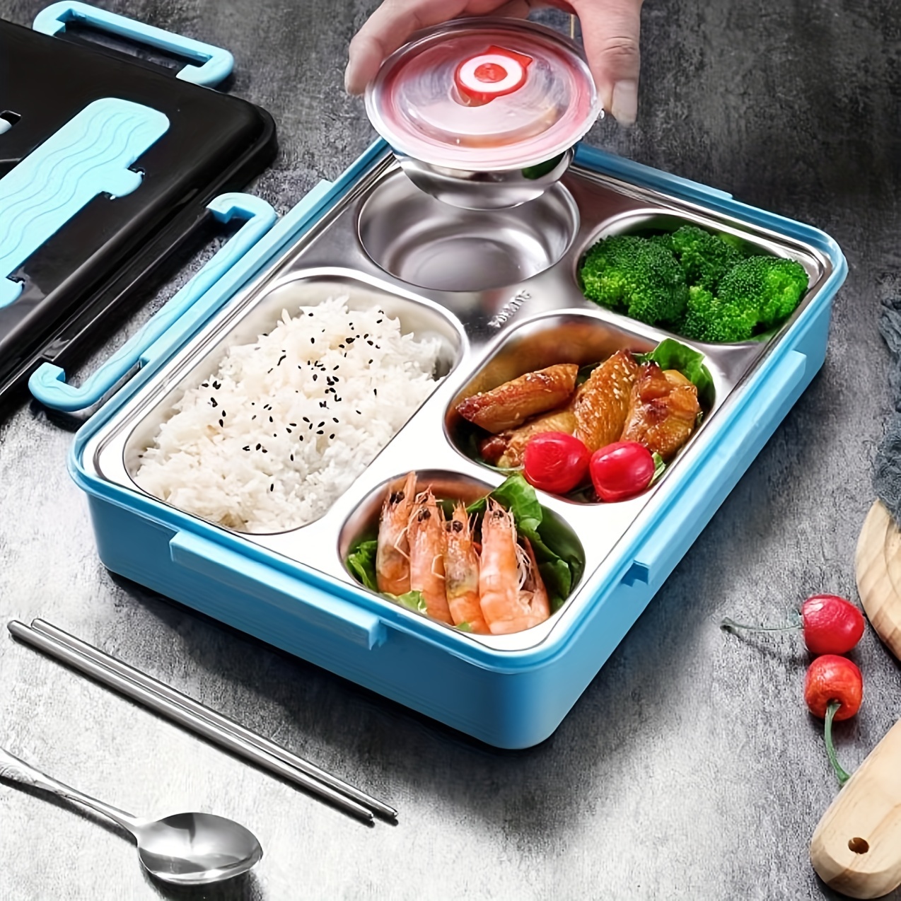 Stainless steel lunch box 4 grid