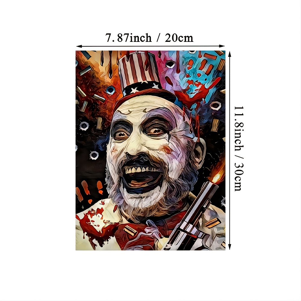 Horror Style Wall Art Joker Face Print Picture Home - Temu