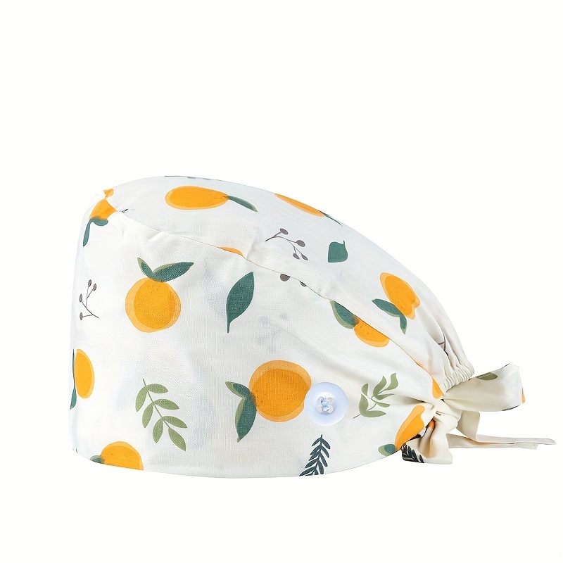 Light Cartoon Print Nurse Hat Adjustable Scrub Cap