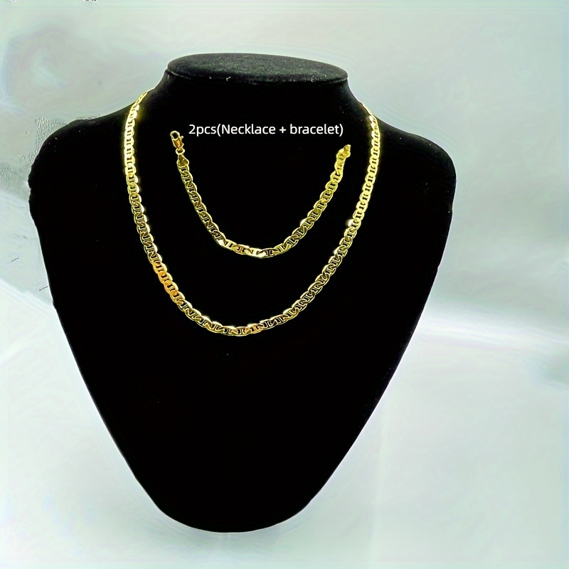 18k Gold Plated Chain Necklaces For Men And Women Golden - Temu