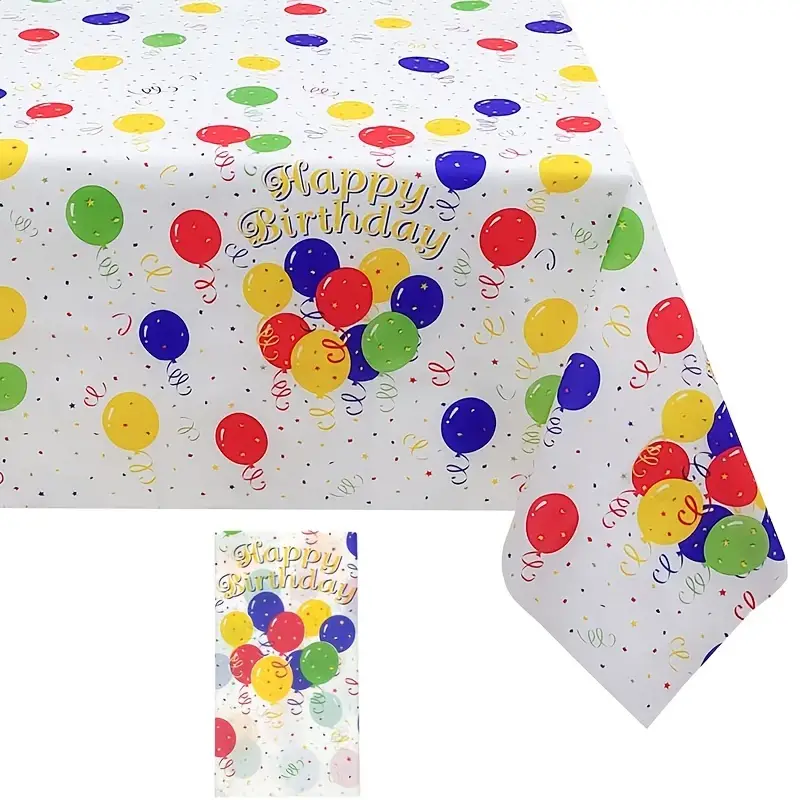 Nappe de fête d'anniversaire 1pc, couverture de table en plastique